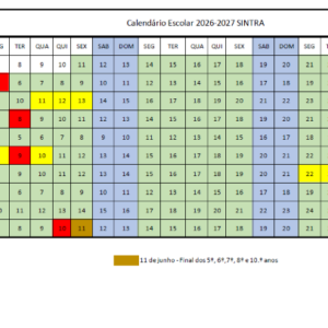 Calendário Escolar 2026-2027 SINTRA